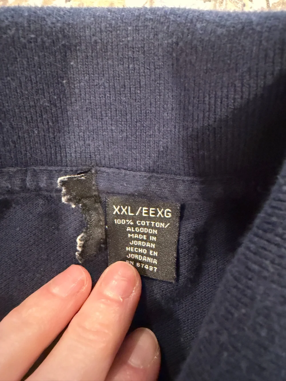 Vintage Ralph Lauren Polo Navy Flag Logo Stripe Polo Shirt Men’s XXL